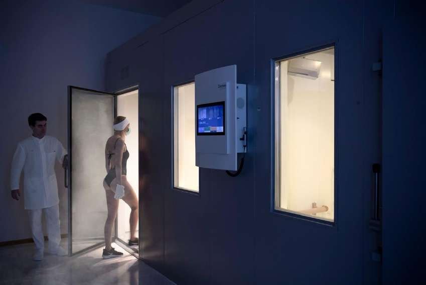 Whole-body cryotherapy chamber at Chenot